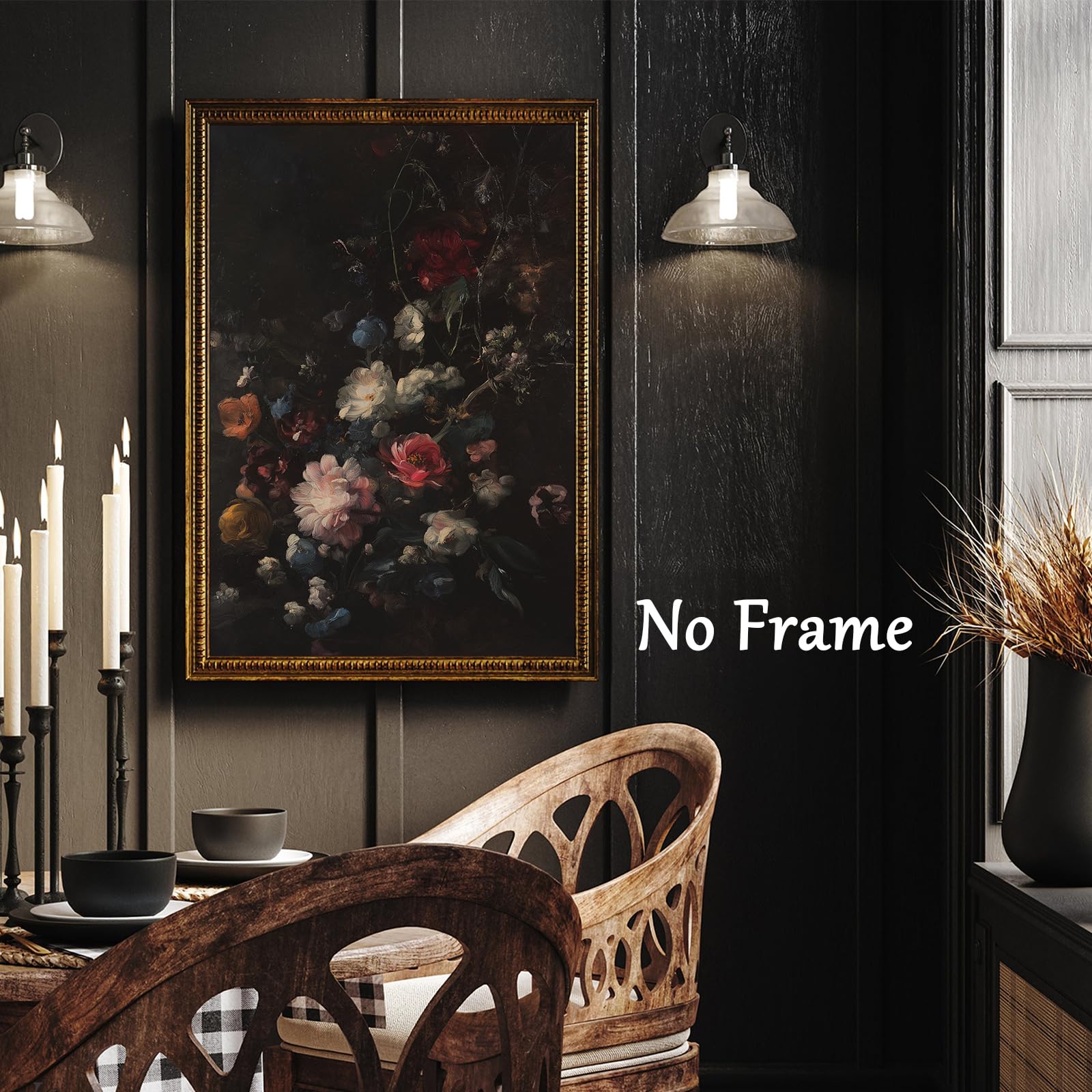 Amazon.com: Gothic Flowers Wall Art Dark Academia Floral Print